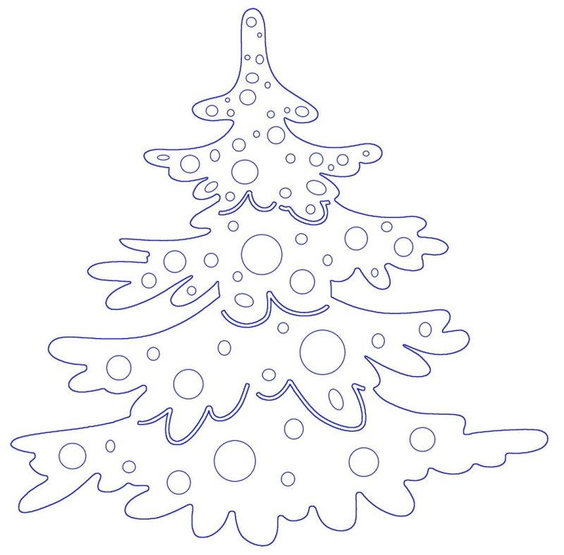 Елка трафарет на окно