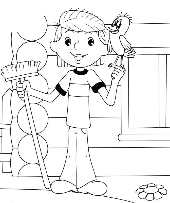 Раскраска Простоквашино дядя Федор