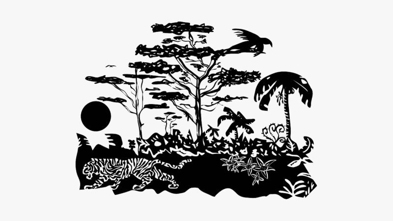 Силуэтные рисунки природы