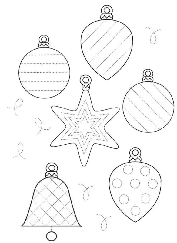 Штриховка новогодние шары
