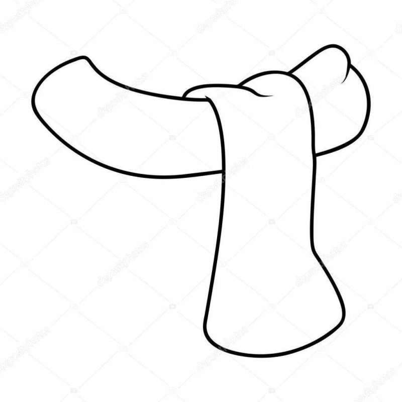 Трафарет шарфа для снеговика