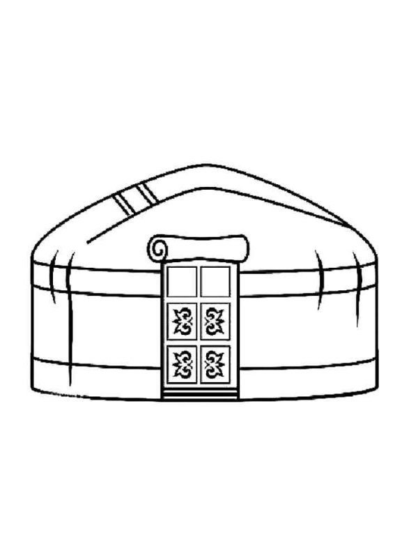 Казахская юрта раскраска