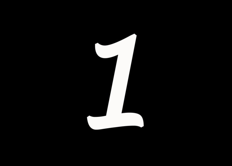 Цифра 1 контур