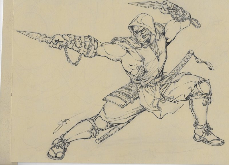 Мортал комбат рисунки карандашом