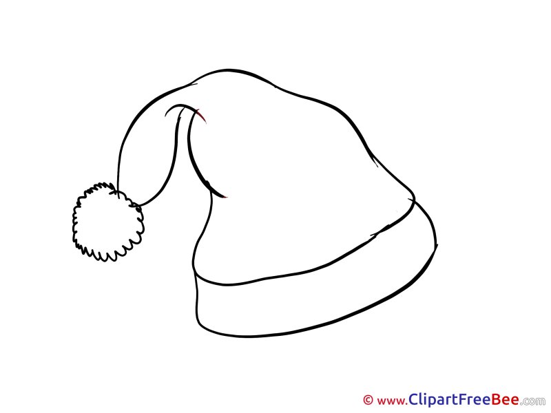 Шапка Деда Мороза раскраска