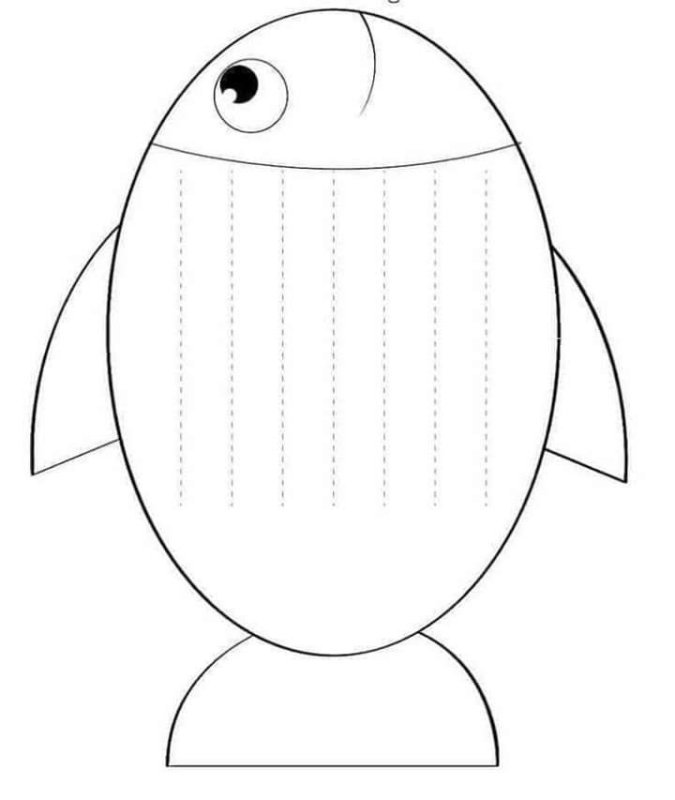 Трафарет рыбки для аппликации