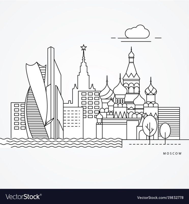 Силуэты зданий Москвы