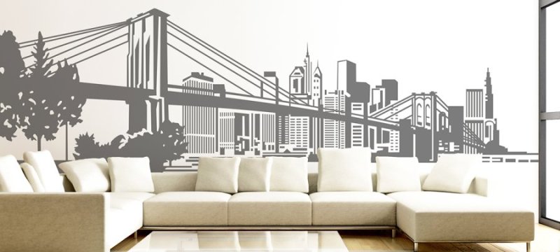 Наклейка на стену город