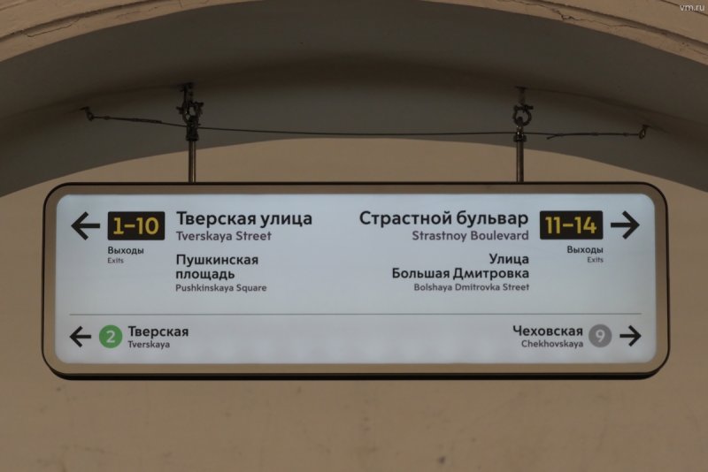 Указатели в метро Москвы