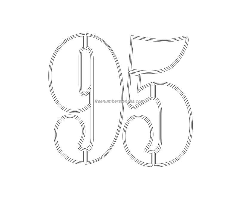 Цифра 95 трафарет