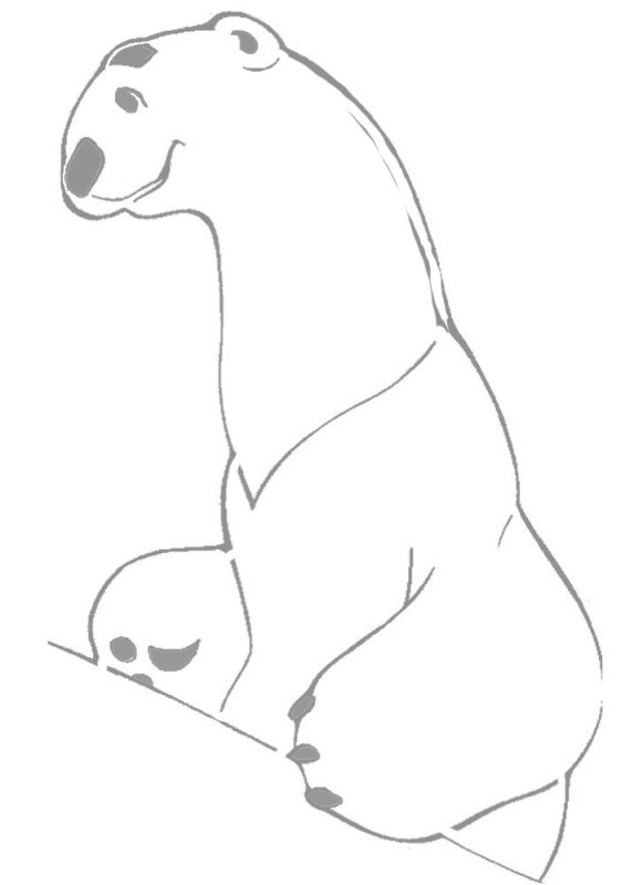 Трафарет Умка с мамой на окно