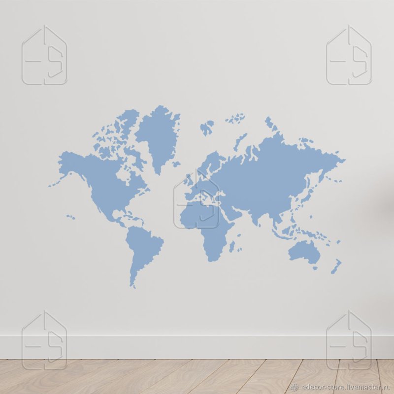 Трафарет карты мира на стену для покраски