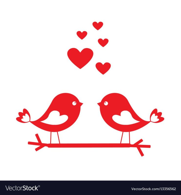 Трафарет влюбленные птички