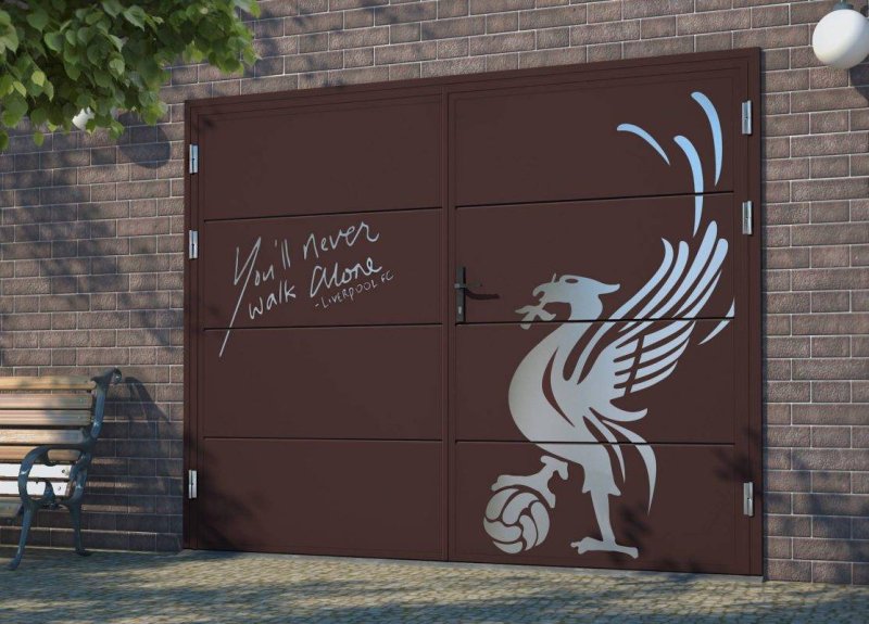 Изображение на воротах гаража