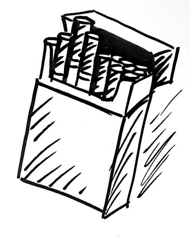 Пачка сигарет рисунок карандашом