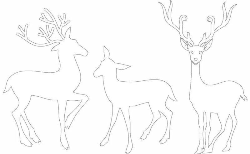Трафарет оленя для вырезания