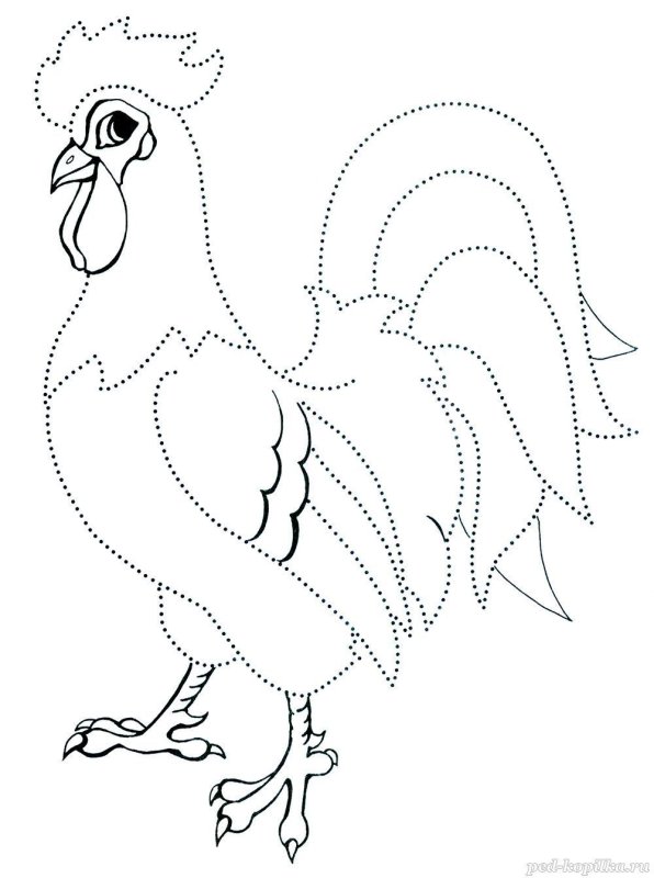 Петушок. Раскраска