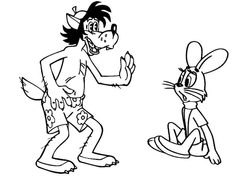 Волк и заяц ну погоди раскраска для детей