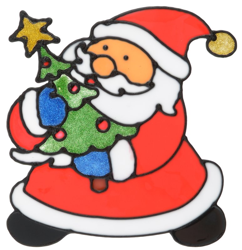 Трафареты на окна новогодние цветные