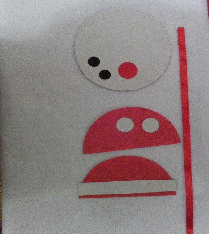 Аппликация дед Мороз с ватными дисками