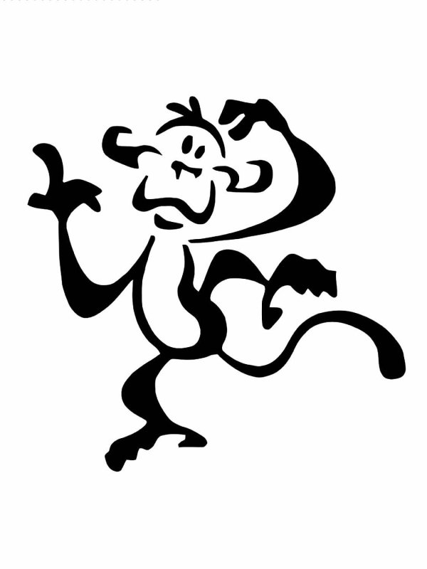 Трафарет обезьяны для вырезания