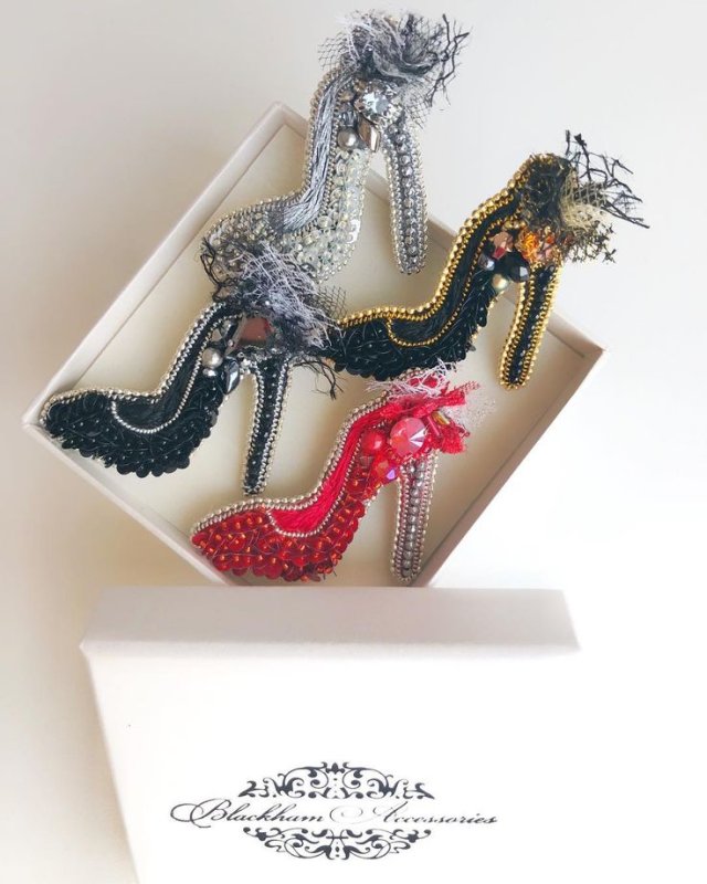 Брошь бисер туфля