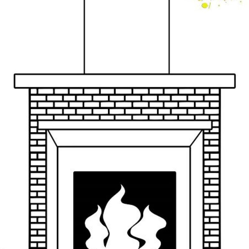 Трафарет камина на стене