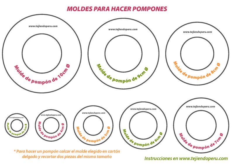 Круг для помпона шаблон