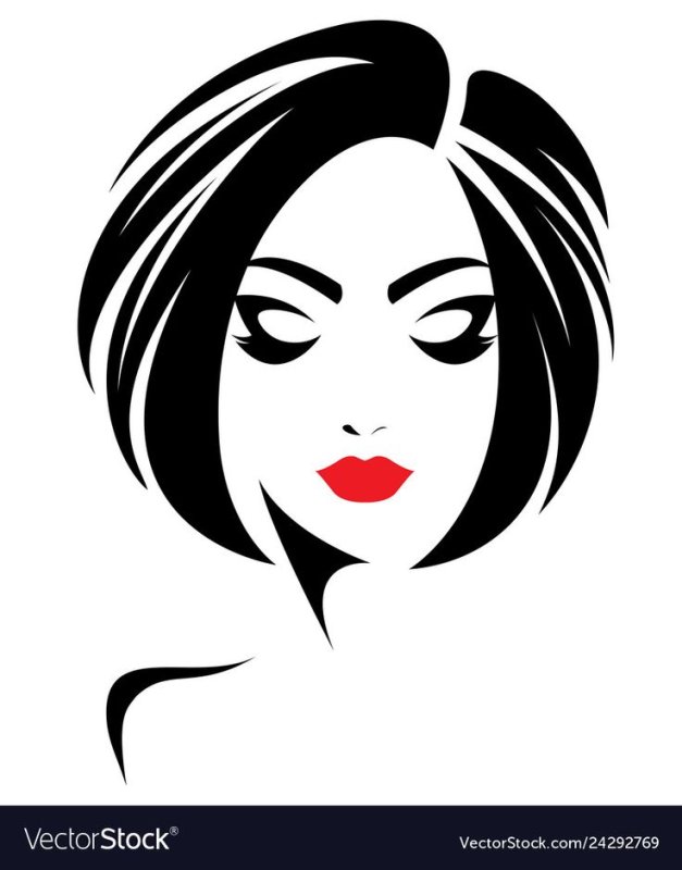 Контур женского лица