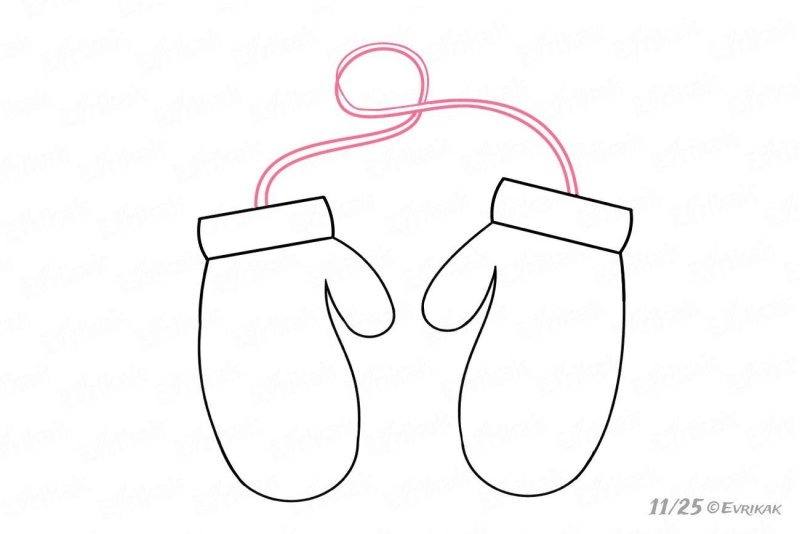 Варежка раскраска