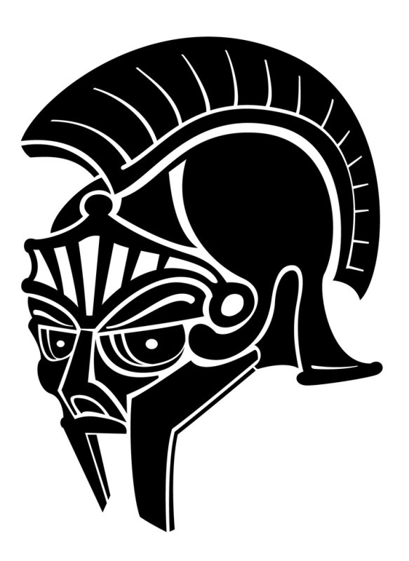 Тату шлем гладиатора