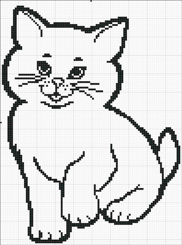 Рисунок котика для вышивки