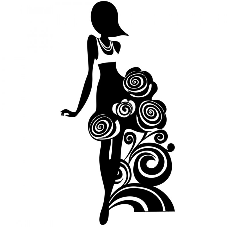 Силуэт девушки в платье