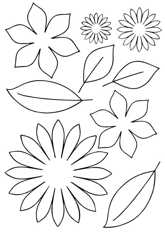 Шаблон цветка для вырезания из бумаги