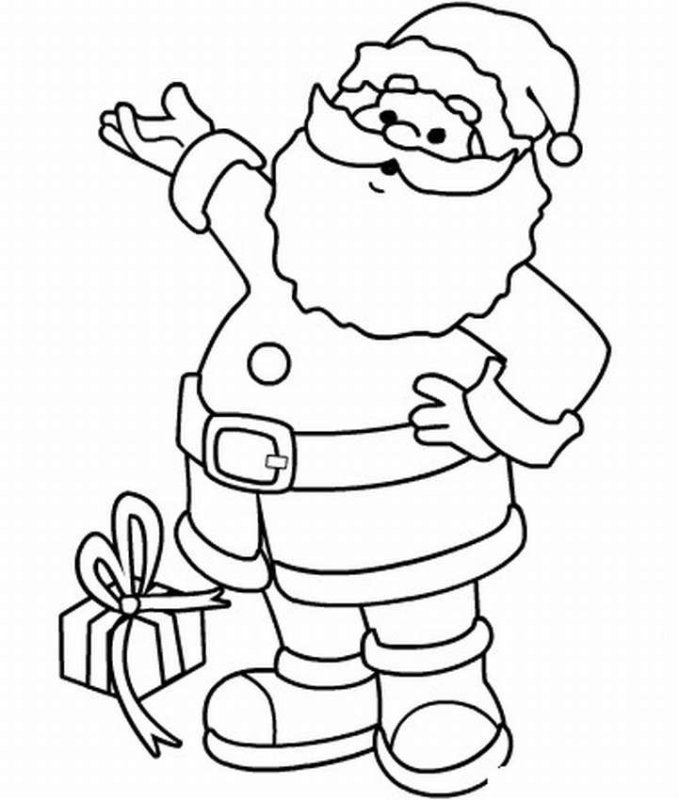 Санта Клаус раскраска для детей