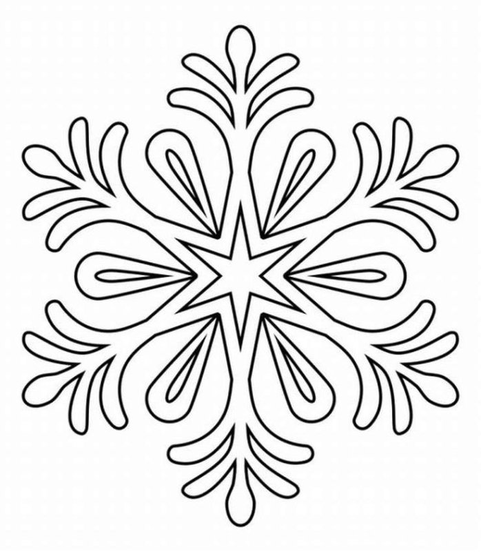Снежинка трафарет для вырезания