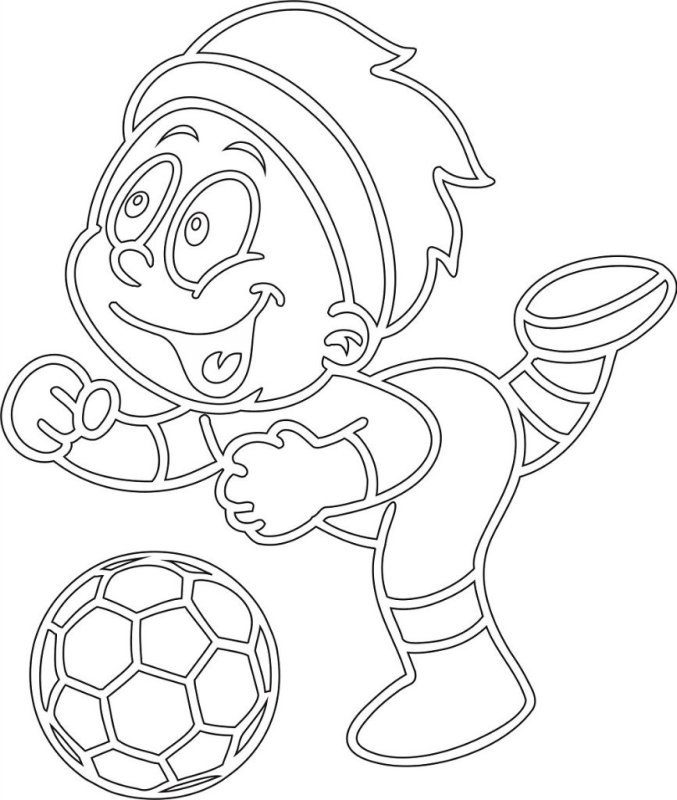 Трафарет для рисования футболиста