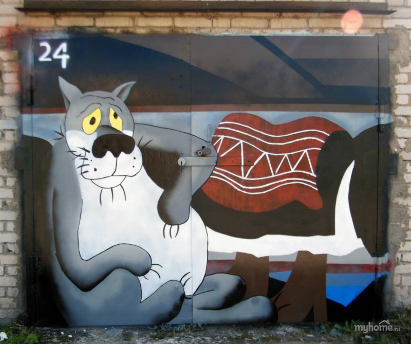 Граффити на ворота гаража