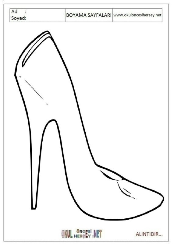 Туфли трафарет для вырезания