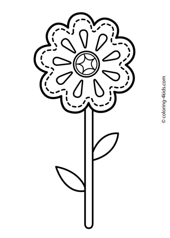 Трафарет цветы для малышей