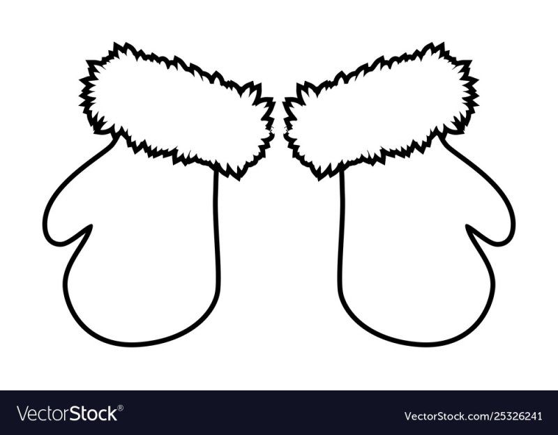 Варежки картинка для детей раскраска