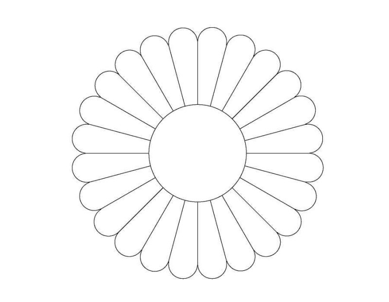 Ромашка раскраска