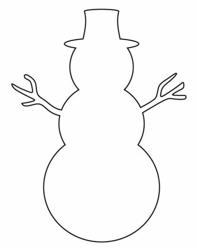 Снеговик трафарет