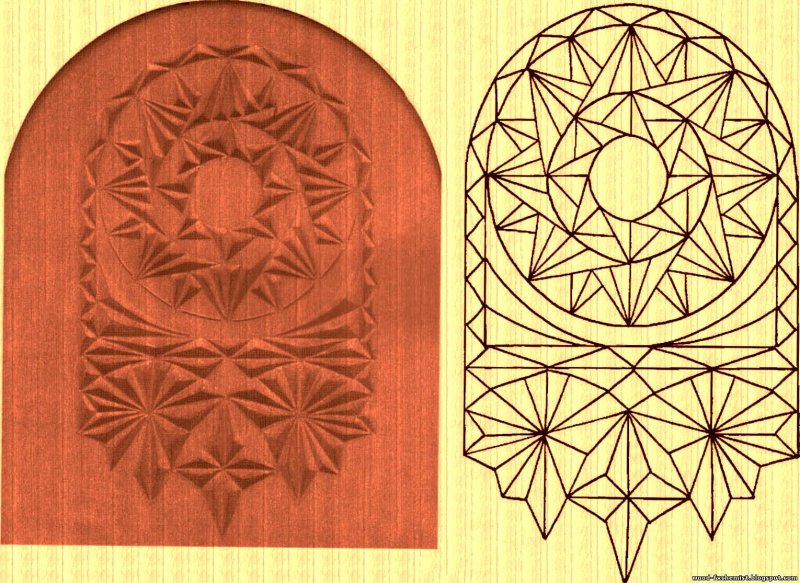 Трехгранно выемчатая резьба по дереву