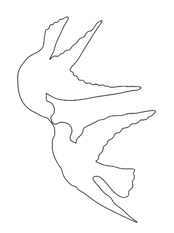 Трафарет голубя для вырезания