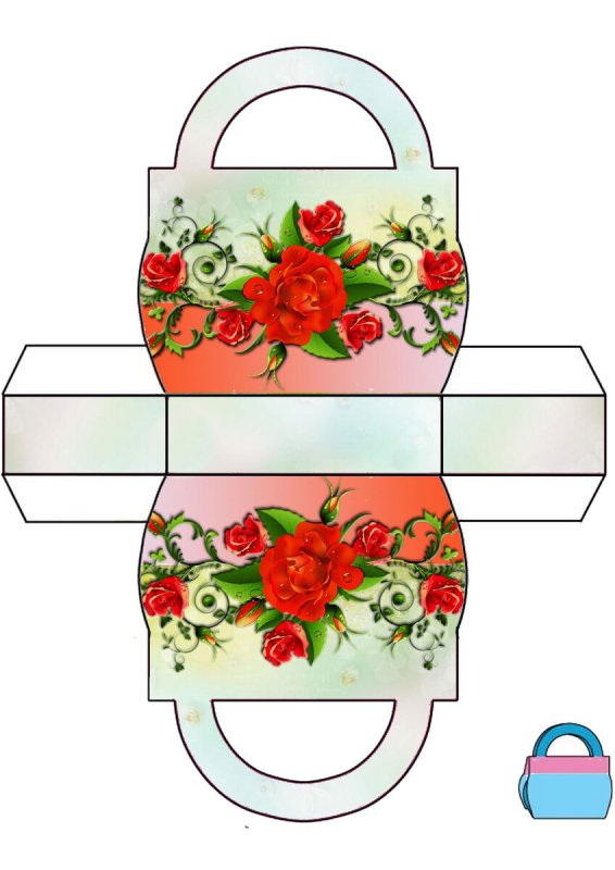 Трафарет коробки для подарка