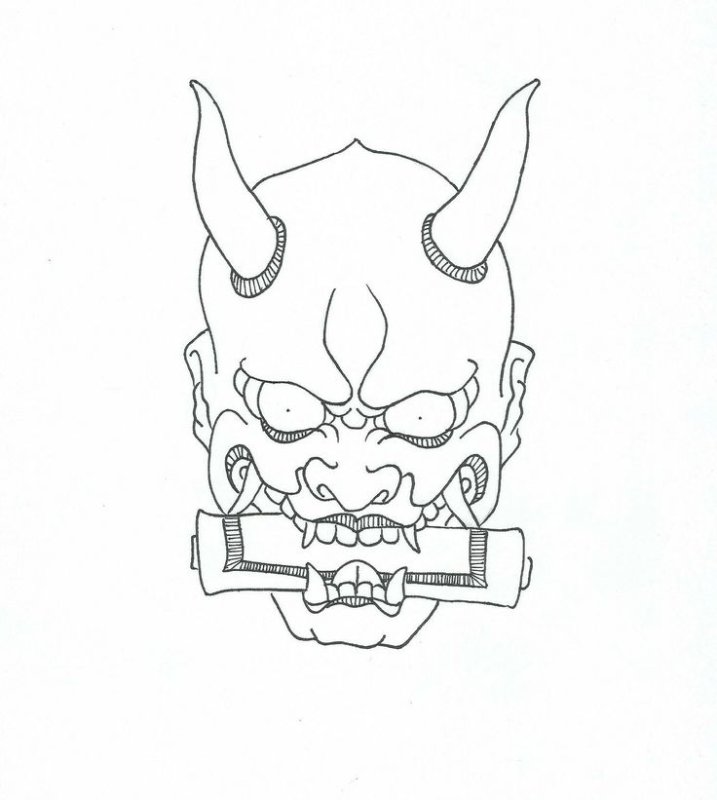 Маска они тату эскиз