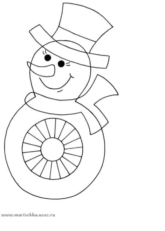 Аппликации "Снеговик"