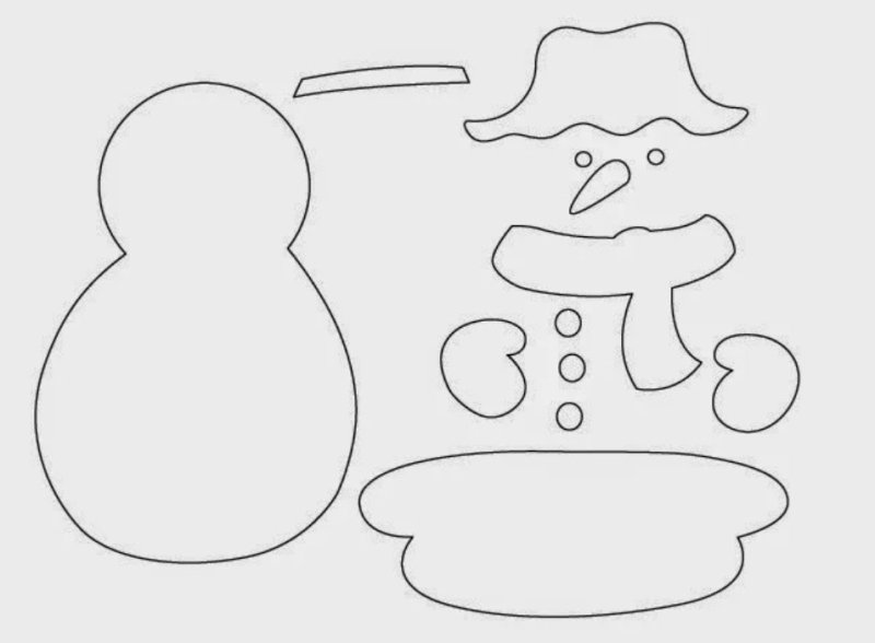 Лекало снеговика из фетра