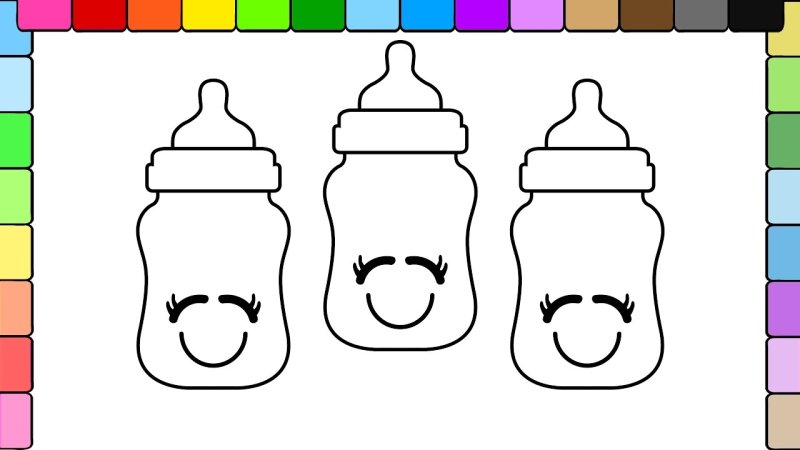 Детские бутылочки раскраски